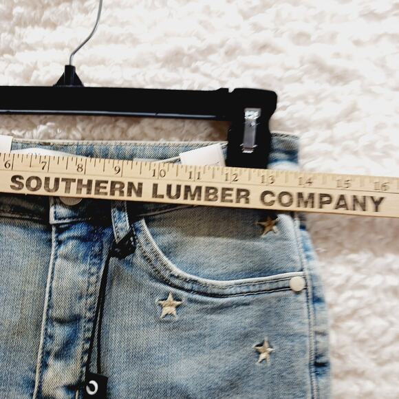 Jeans Women 7/28 High Waist Judy Blue Star Embroidered Light Wash Whimsycore - Picture 7 of 16